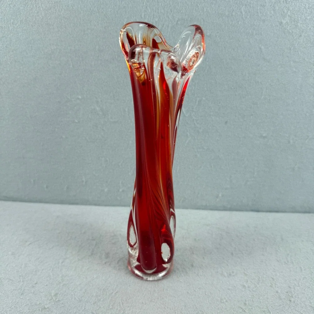 Murano‎ Amberina Swung Vase 9